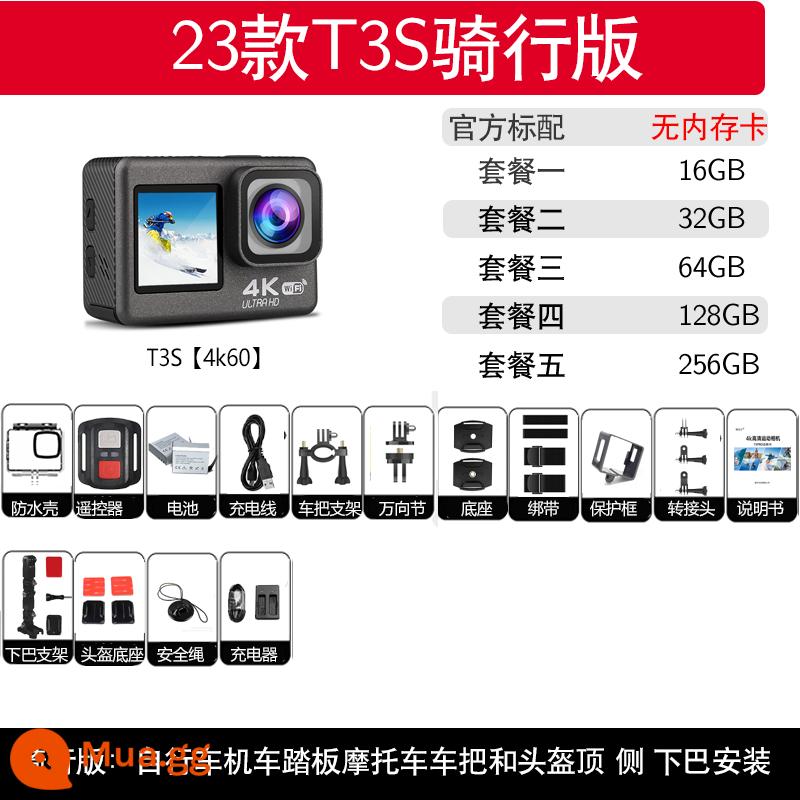 T3S Lái Xe Máy Đầu Ghi Hình Độ Nét Cao Đi Mũ Bảo Hiểm Camera Lặn Camera Thể Thao 4K Chống Nước Rồng Mũ Nón - 23 mẫu T3S đen 4K đầu đạp xe cảm ứng màn hình kép + điều khiển từ xa 2 pin chống rung 4.0