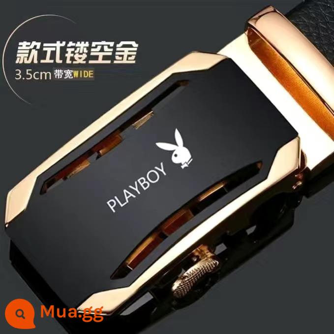 Playboy Thắt Lưng Nam Cao Cấp Hợp Kim Thắt Lưng Khóa Tự Động Dành Cho Thanh Niên Và Trung Niên Thắt Lưng Quần Thắt Lưng - Phiên bản hợp kim rỗng vàng