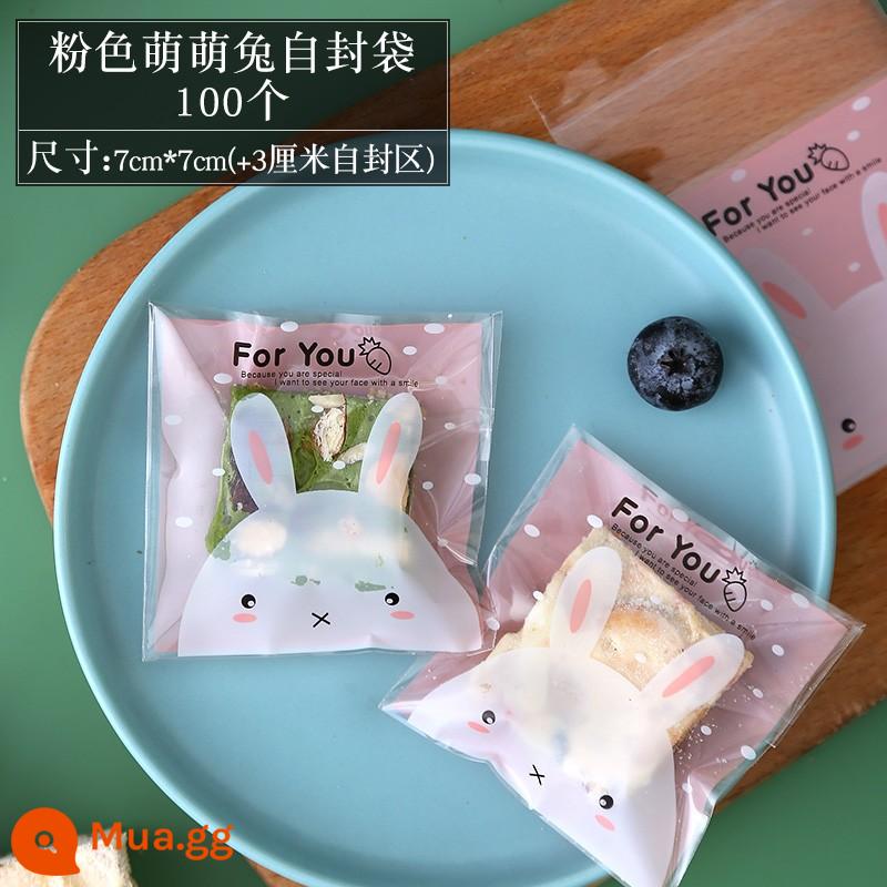 Pi Xiaojian xylitol ít đường marshmallow bánh sữa không đường kẹo dẻo bông tuyết giòn nguyên liệu làm bánh đặc biệt - Tự đóng gói: 100 chú thỏ hồng xinh xắn