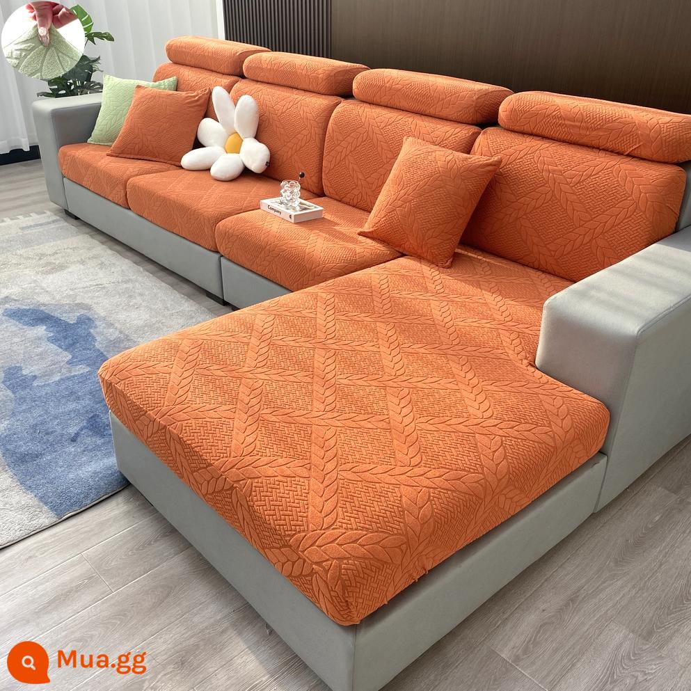 Đàn hồi đàn hồi mũ tắm bọc ghế sofa bao gồm tất cả phổ quát dựa vào vỏ bảo vệ bằng vải tựa đầu bàn đạp chân đệm xốp đơn giản - Mũ dày màu cam Yunhua