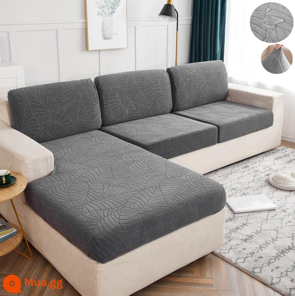 Nón Tắm Phong Cách Co Giãn Ghế Sofa Co Giãn Ghế Sofa Tất Cả Đa Năng 2022 Xanh Tựa Lưng Gối Tựa Đầu Đệm Xốp - Mũ dày lá lớn màu xám đậm không thấm nước