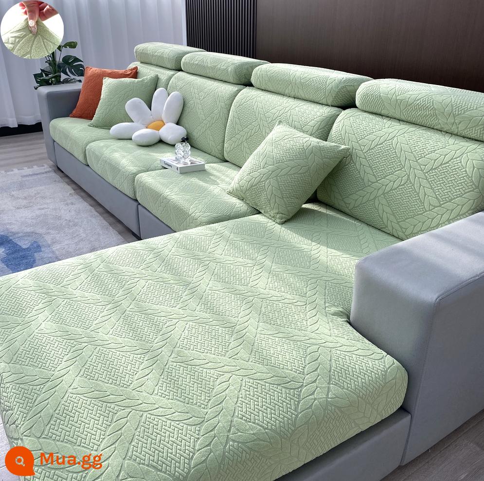 Đàn hồi đàn hồi mũ tắm bọc ghế sofa bao gồm tất cả phổ quát dựa vào vỏ bảo vệ bằng vải tựa đầu bàn đạp chân đệm xốp đơn giản - Mũ dày màu xanh bạc hà Yunhua màu xanh ngọc lục bảo