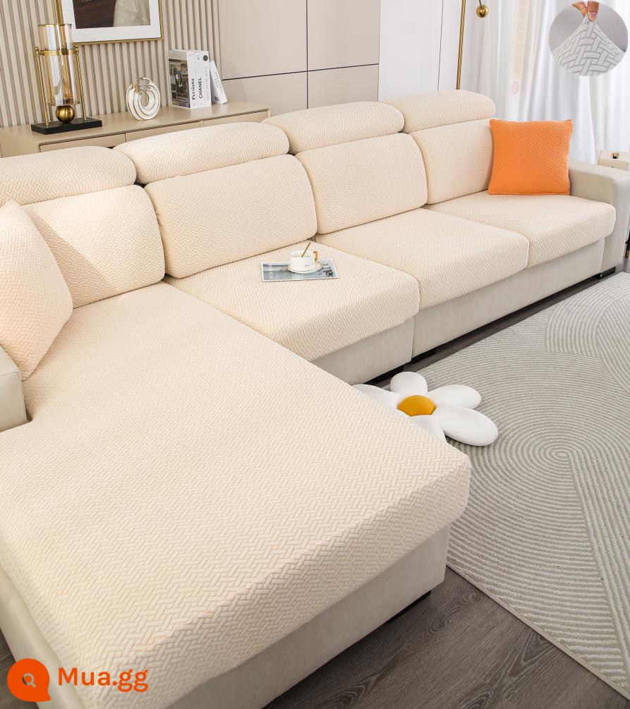 Đàn hồi đàn hồi mũ tắm bọc ghế sofa bao gồm tất cả phổ quát dựa vào vỏ bảo vệ bằng vải tựa đầu bàn đạp chân đệm xốp đơn giản - Nắp màu vàng thanh lịch dày dặn