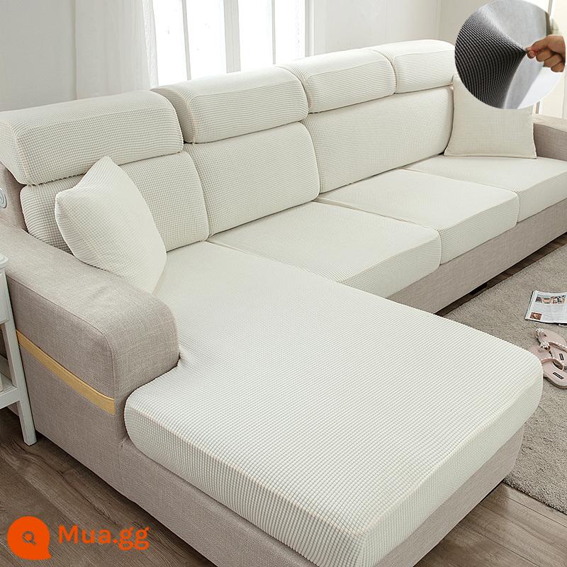 Đàn hồi đàn hồi mũ tắm bọc ghế sofa bao gồm tất cả phổ quát dựa vào vỏ bảo vệ bằng vải tựa đầu bàn đạp chân đệm xốp đơn giản - Mũ trắng ngọc bích dày dặn