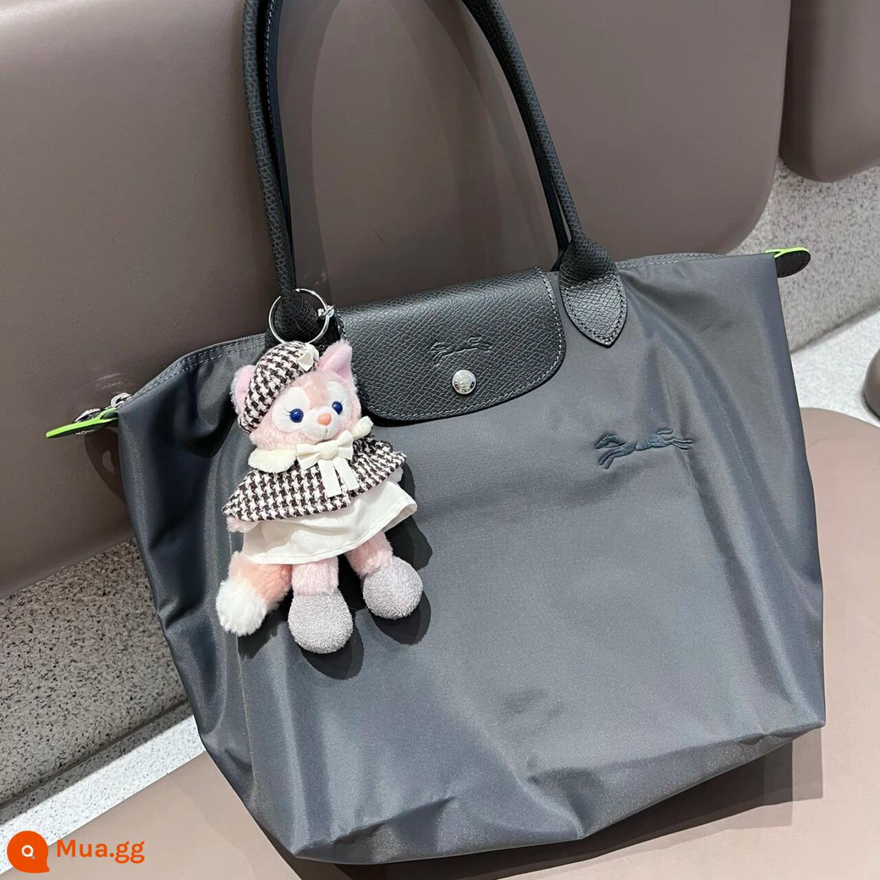 Túi đựng bánh bao nylon cho nữ 2023 túi tote đa năng mới có sức chứa lớn túi mẹ túi xách siêu nhẹ - Màu xám than chì cỡ lớn [logo quầy] [với lớp da bò đầu tiên]