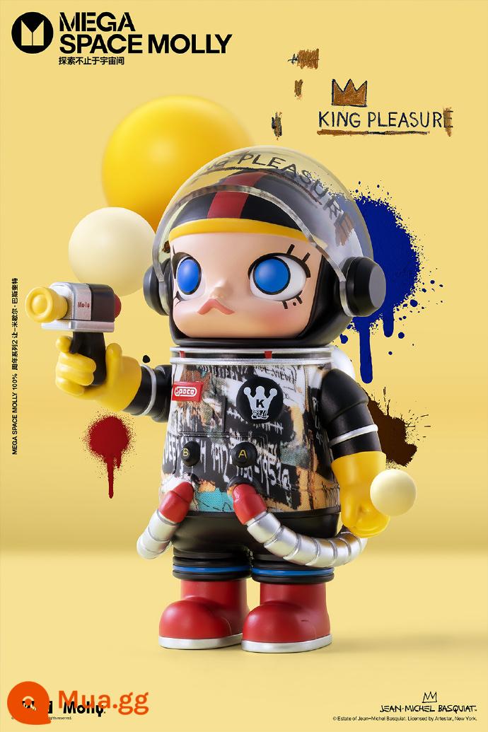 MEGA Treasure Series 100% SPACE MOLLY Anniversary Blind Box Xe mô hình POPMART Bubble Mart - Molly Michelle Basquiat 100%