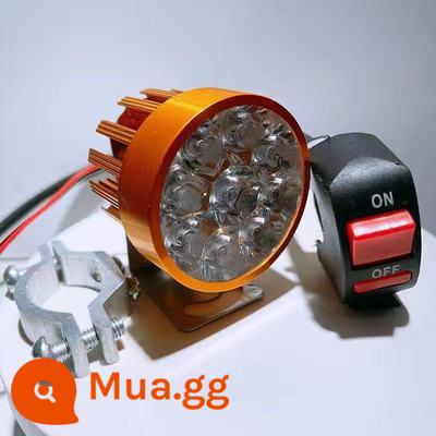 [Đa Năng 12V-85V] Đèn LED Xe Máy Chống Nước Phòng Khách Xe Điện Đèn Sửa Đổi Siêu Sáng Không Dây Đèn Trợ Sáng - Đèn pha vàng siêu sáng 9 hạt + công tắc kẹp ống [27W]