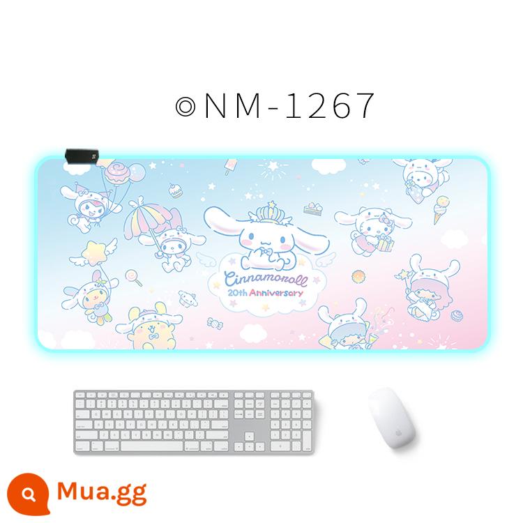 RGB dạ quang chó quế yyds tấm lót chuột siêu lớn có thể tùy chỉnh hoa văn mềm mại dễ thương tấm lót bàn cô gái chơi game phim hoạt hình máy tính xách tay bàn phím máy tính tấm lót chuột nhỏ dễ thương ins gió và bụi bẩn - NM-1267丨Kỷ niệm chó quế ngọc