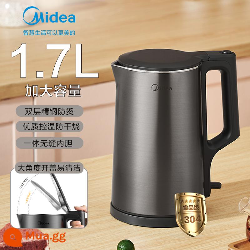 Midea nhiệt độ không đổi điện gia đình ấm đun nước tự động ngắt điện cách nhiệt một thép không gỉ công suất lớn đun sôi - [Màu đen tinh tế]