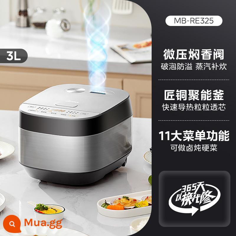 Nồi cơm điện Midea gia đình nồi cơm điện đa năng 3L thông minh nấu sẵn chống dính nồi nhỏ 4 người chính hãng - vôi than