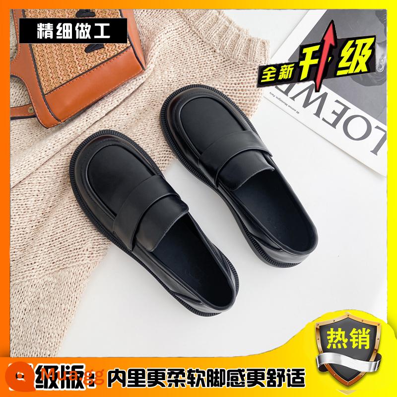 Giày da nhỏ màu đen Giày làm việc KFC Nữ KFC Giày Lefu Anti -Slip Soft Bottom Style Work chuyên nghiệp Công việc thêm giày nhung - Đen [phiên bản nâng cấp]