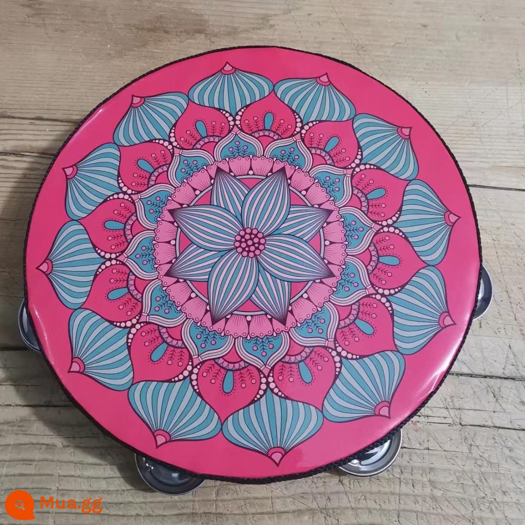 Đôn Hoàng tay tambourine Tân Cương Uyghur tambourine múa bay đạo cụ kiểm tra chứng nhận trường mẫu giáo nhỏ tambourine - Hoa dâm bụt nước (hàng đơn 8 tấc) đường kính 20 cm