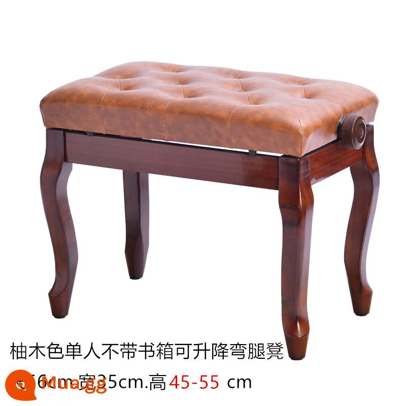 Kimberly Piano Stool Gỗ Solid Chân cong Đôi với Bookbox Piano Stool Organ điện tử Piano điện tử Guzheng Stool Vertical Universal - Ghế đẩu đơn chân cong bằng gỗ tếch