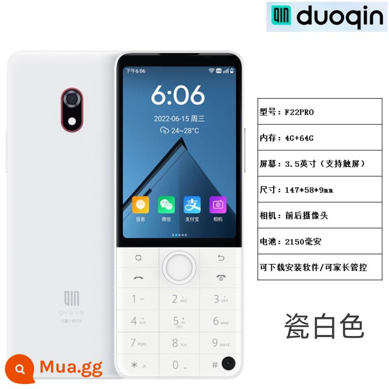 Đa phụ huynh F22 Pro full Netcom 4G nhà máy người già học sinh cấp 3 học sinh tiểu học điện thoại di động thoát net nút thẳng điện thoại di động - F22PRO (sứ trắng) có thể được tải xuống và điều khiển bằng 3,5 nút màn hình cảm ứng