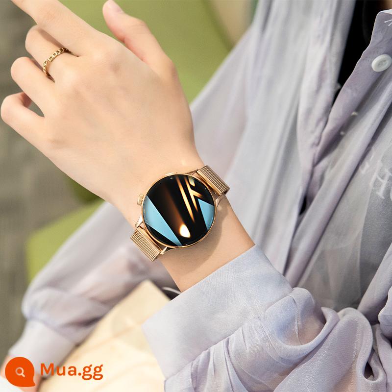 Thông minh Watch Women 2022 Bluetooth Điện thoại thanh toán W Cặp đôi thể thao phù hợp với Vivo Apple Mobile Phone - Thắt lưng thép vàng hồng nâng cấp X1 [Kiểm soát truy cập NFC + thanh toán ngoại tuyến + thực hiện và nhận cuộc gọi]