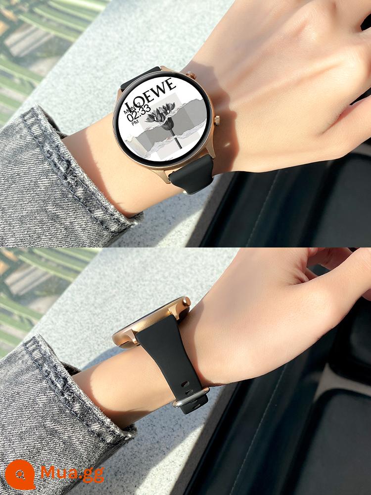 Thông minh Watch Women 2022 Bluetooth Điện thoại thanh toán W Cặp đôi thể thao phù hợp với Vivo Apple Mobile Phone - Thắt lưng nhỏ màu đen phiên bản giới hạn