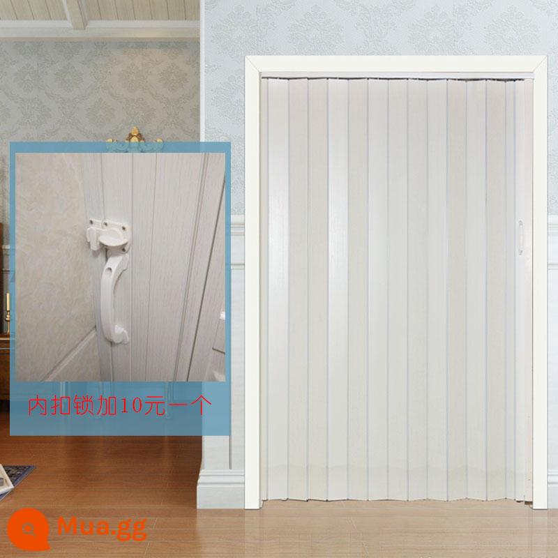 Vách ngăn cửa gấp PVC nhà bếp cửa trượt phòng thay đồ nhà vệ sinh đơn giản không dùng khí đấm ban công cửa trượt vô hình - Ổ khóa bên trong thêm 10 nhân dân tệ mỗi cái