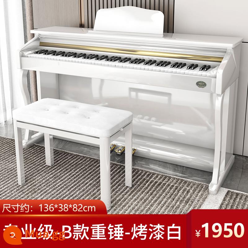 Đàn piano điện tử Lehfeld Bài kiểm tra chứng nhận chuyên nghiệp búa nặng 88 phím dành cho người mới bắt đầu, trẻ em và người lớn Đàn piano điện tử thông minh sử dụng tại nhà - Cấp chuyên nghiệp - Búa hạng nặng loại B - Sơn trắng