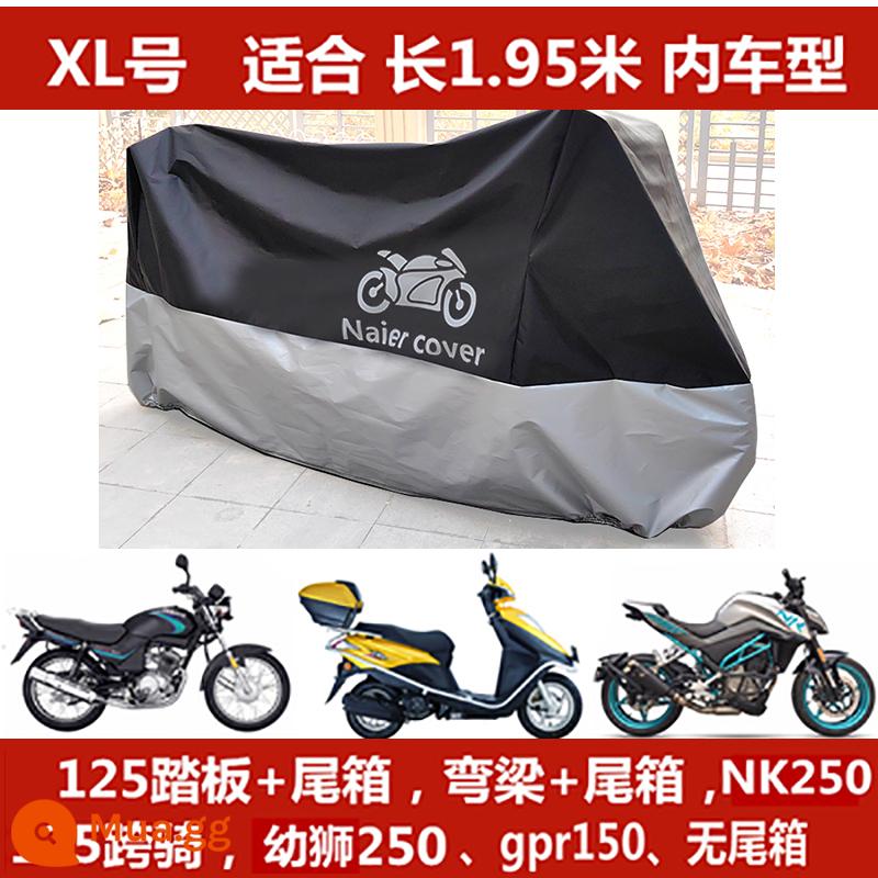 Bao xe máy bao xe bao đạp xe điện che mưa che đầu máy che nắng che mưa dày chống bụi đa năng - Size XL màu đen bạc mới 2 mét