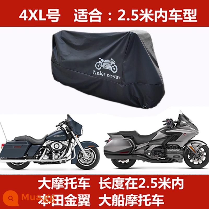 Bao xe máy bao xe bao đạp xe điện che mưa che đầu máy che nắng che mưa dày chống bụi đa năng - Đen 4XL size 2.5 mét