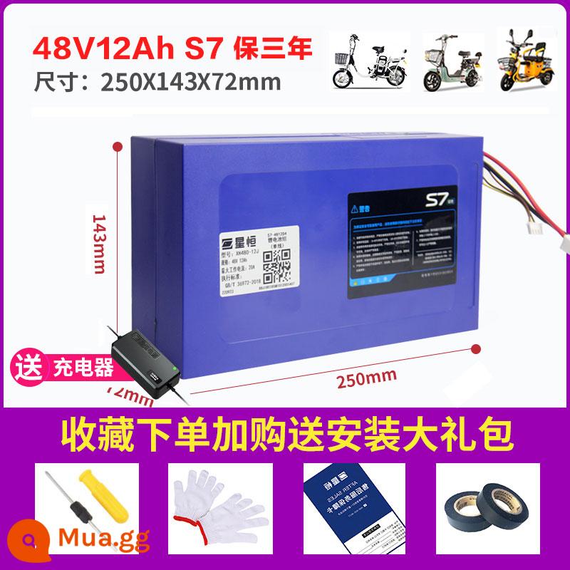 Pin Lithium Xinngheng 48v12ah15AhJ Nguồn Xanh Ngày Mới Emaya Digiant Xe Điện Pin Lithium 48V - Pin lithium 48V12AhS7 có bộ sạc 2A