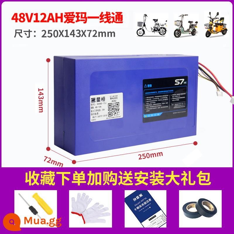 Pin Lithium Xinngheng 48v12ah15AhJ Nguồn Xanh Ngày Mới Emaya Digiant Xe Điện Pin Lithium 48V - 48V12Ah Emma One Line không bao gồm sạc