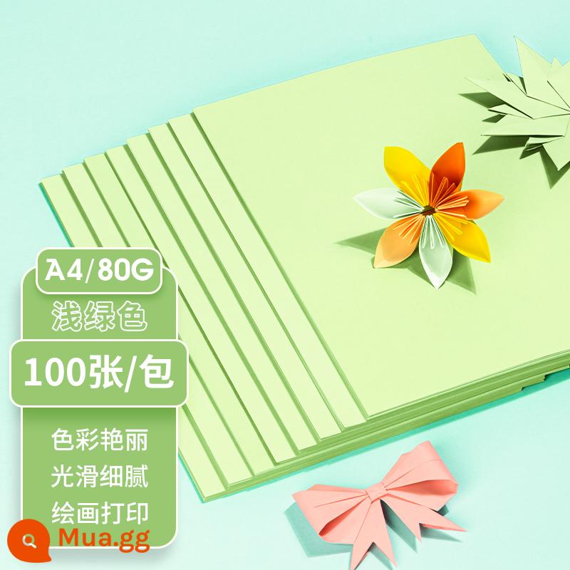 Giấy photocopy màu Deli giấy photocopy màu Giấy in A4 màu giấy photocopy màu giấy photocopy màu giấy thủ công origami danh thiếp chỗ ngồi 80g giấy cắt 10 màu hỗn hợp văn phòng trẻ em mẫu giáo 100 tờ - A4 màu nhạt (xanh) 80G [100 ảnh]