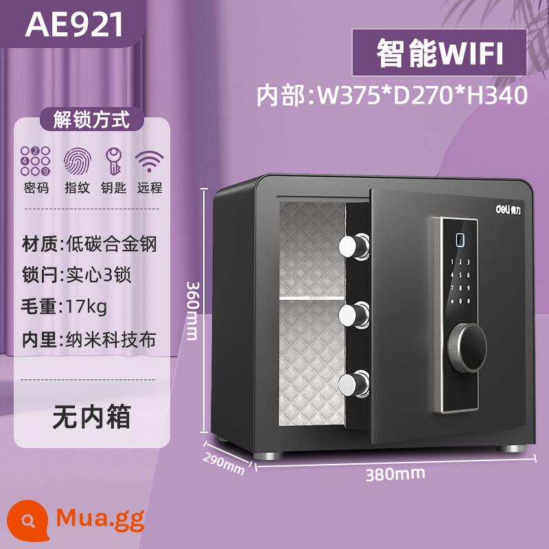 2023 Mới Deli Zhuoyue An Toàn Vân Tay Hộ Gia Đình Nhỏ An Toàn Đen Trắng Thông Số Kỹ Thuật Mật Khẩu WiFi Hộp An Toàn Lớn An Toàn Hộ Gia Đình 36/45/60Cm Văn Phòng Chống Trộm Hộp - [Đen thanh lịch] 36cm-Mở khóa từ xa mật khẩu vân tay WiFi-AE921