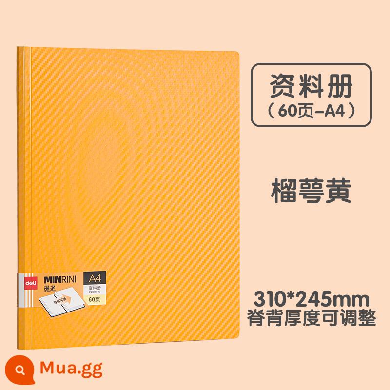 Tập sách thông tin hiệu quả A4 thư mục chèn trong suốt nhiều lớp sách lưu trữ dung lượng lớn sách thông tin về sự phát triển của trẻ em sách thông tin về chứng chỉ học sinh sách thu giấy kiểm tra tờ rời túi đựng sách khám thai bản nhạc - Trang 60-Calyx màu vàng