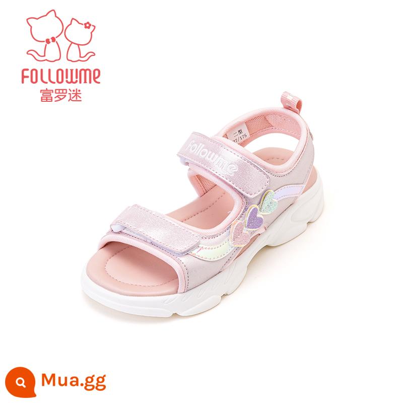 Fuluo Fan Giày Sandal Nữ Thể Thao Mùa Hè 2023 Học Sinh Nước Ngoài Mới Đế Mềm Chống Trơn Trượt Thoáng Khí Giày Đi Biển Cho Trẻ Em - Hồng 4352