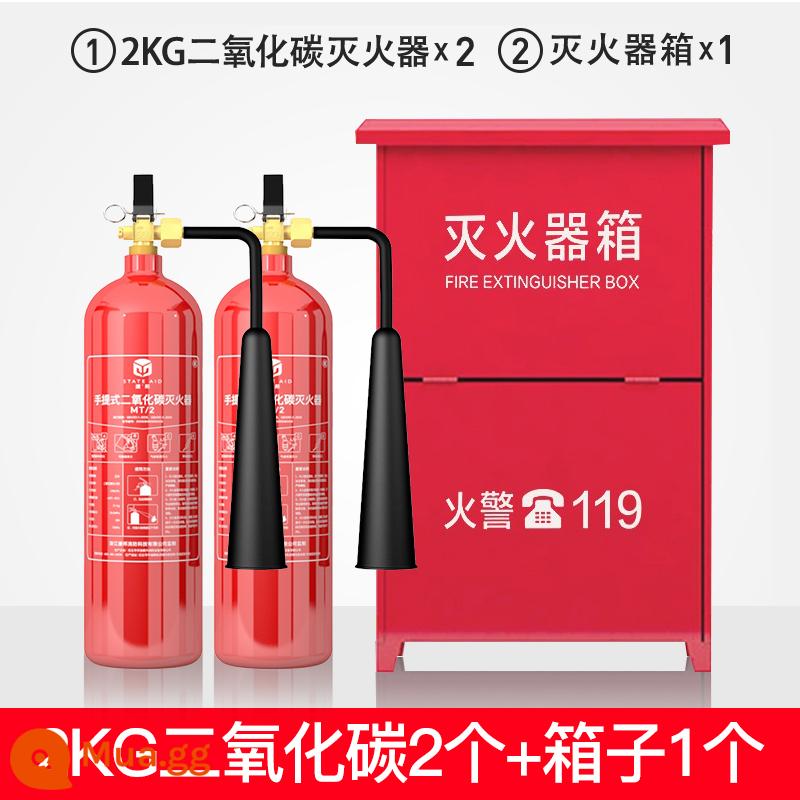 Bình cứu hỏa dioxit carbon di động Aid state 2/3/5/7kg gas mt2 nhà máy chuyên dụng loại xe đẩy 24 kg - 2kg CO2 + 1 hộp