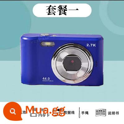 Máy ảnh kỹ thuật số độ nét cao cấp nhập cảnh CCD camera di động selfie thẻ máy ghi ảnh vlog camera - Gói phong cách khuôn viên trường 1-Màu xanh