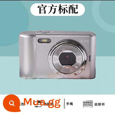 Máy ảnh kỹ thuật số độ nét cao cấp nhập cảnh CCD camera di động selfie thẻ máy ghi ảnh vlog camera - Mô hình trường-chuẩn chính thức-bạc