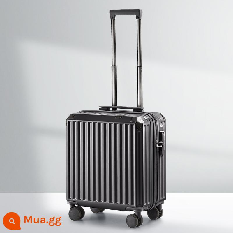 Vali nhỏ nữ 18 inch hộp mật khẩu lên máy bay nhẹ và chất lượng cao xe đẩy du lịch mini hộp da 20 nam - Đêm đen/kiểu dây kéo hợp thời trang