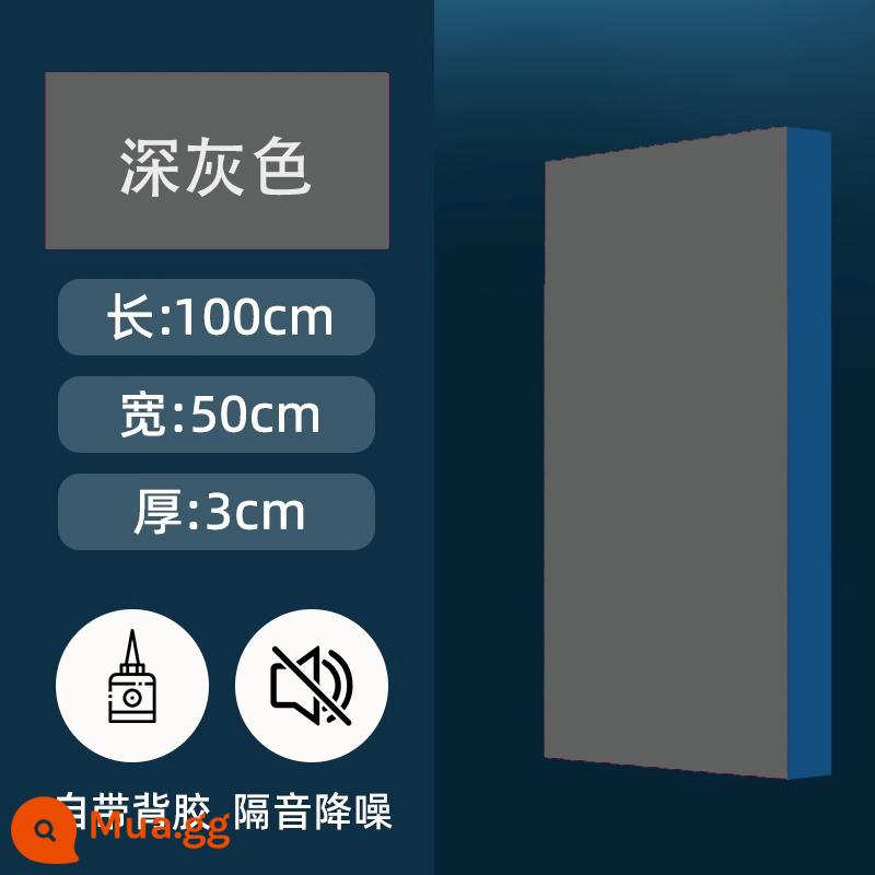 Bowang bông cách âm bông hấp thụ âm thanh bông siêu hấp thụ âm tường phòng ngủ nhà bảng cách âm nhãn dán tường nhãn dán cửa tạo tác cách âm - Lõi xanh thân thiện với môi trường màu xám đen 3CM