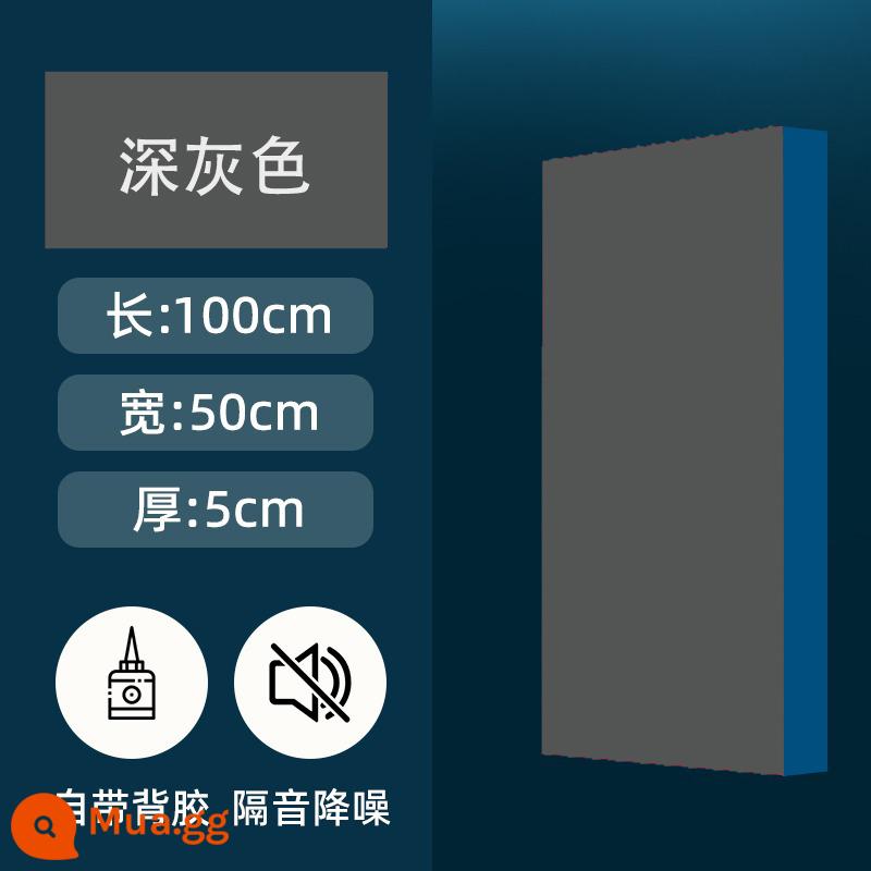 Bowang bông cách âm bông hấp thụ âm thanh bông siêu hấp thụ âm tường phòng ngủ nhà bảng cách âm nhãn dán tường nhãn dán cửa tạo tác cách âm - Lõi xanh thân thiện với môi trường màu xám đen 5CM