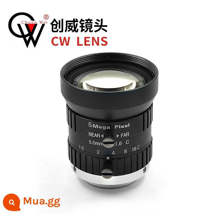 Ống kính zoom công nghiệp tiêu cự cố định tùy chọn 1 inch 2/3"1/2" C-mount phụ kiện máy ảnh công nghiệp ống kính thị giác máy - Ống kính lấy nét cố định C-mount 5mm5MP 1/1.8"