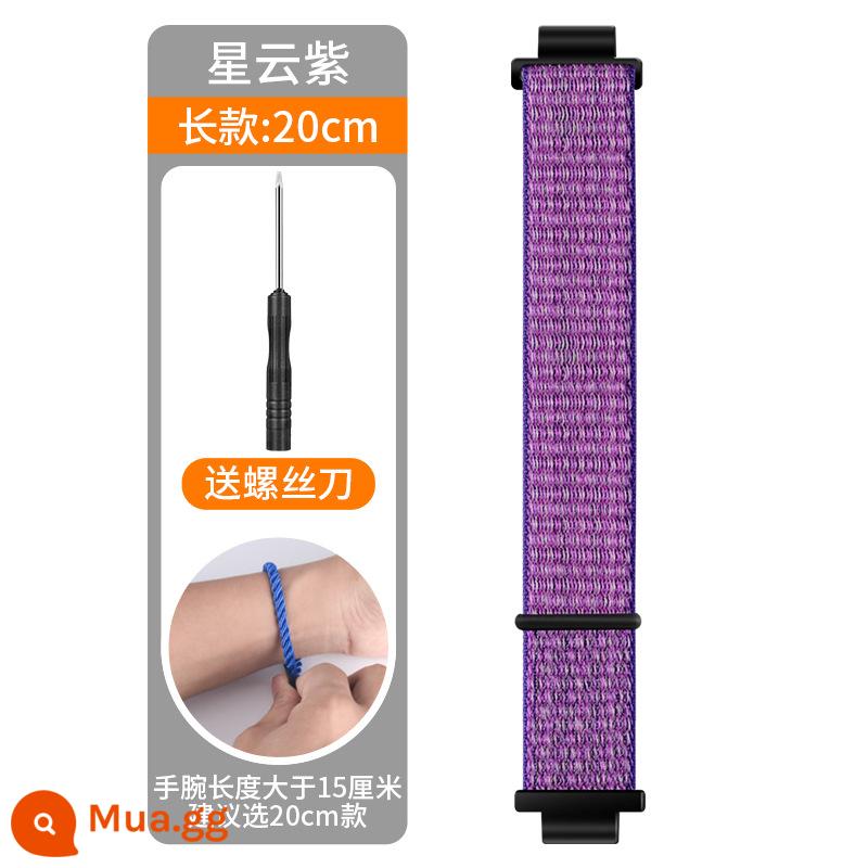 Thích hợp cho Đồng hồ điện thoại Little Genius Z8/Z6z7a Dây đeo nylon mở rộng Q1A/D23/Z5 Dây đeo cổ tay bện cho trẻ em - Tinh vân phiên bản dài màu tím [dây đeo dài 20CM]