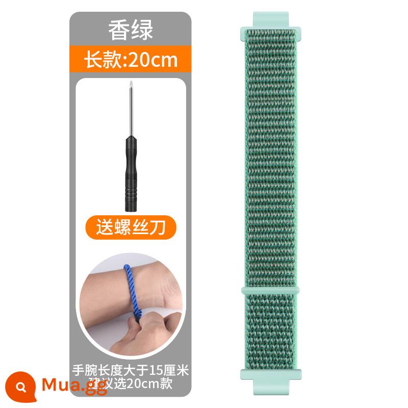 Thích hợp cho Đồng hồ điện thoại Little Genius Z8/Z6z7a Dây đeo nylon mở rộng Q1A/D23/Z5 Dây đeo cổ tay bện cho trẻ em - Xanh thơm phiên bản dài [dây đeo dài 20CM]