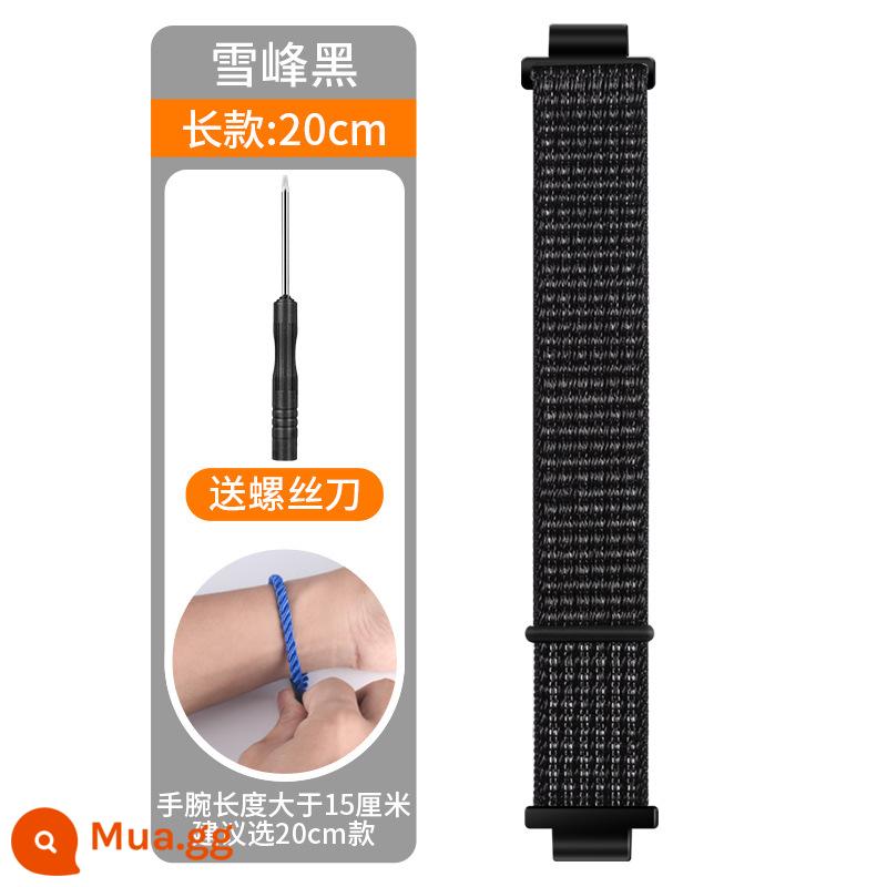 Thích hợp cho Đồng hồ điện thoại Little Genius Z8/Z6z7a Dây đeo nylon mở rộng Q1A/D23/Z5 Dây đeo cổ tay bện cho trẻ em - Xuefeng phiên bản dài màu đen [dây đeo dài 20CM]