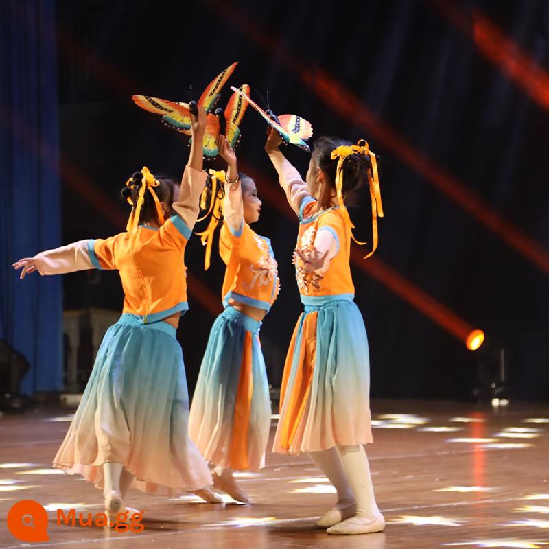 Say Xuân Làn Gió Opera Bướm Trình Diễn Trang Phục Bướm Douyin Cùng Phong Cách Nguyên Bản Trang Phục Khiêu Vũ Đạo Cụ Trẻ Em Múa Cổ Điển Trang Phục Hán Đường Phù Hợp Với - [Bản gốc] Váy + Mũ đội đầu