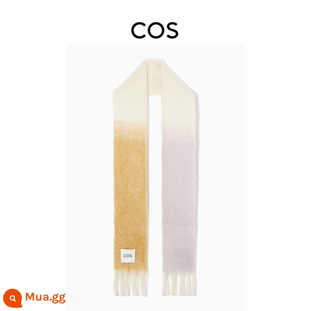 COS Unisex Unisex Tua Rua Trang trí Mohair Khăn pha trộn Mùa đông 2023 Sản phẩm mới 1039791014 - cam nhạt/tím nhạt