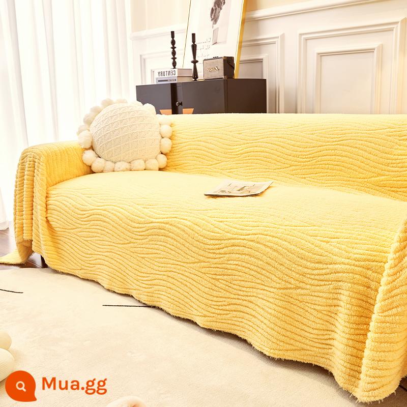 Vải ghế sofa FLUFFY SOFA SET Anti -cat lấy SS Sofa Khăn bìa tất cả -Chăn sofa phổ biến bao gồm tất cả các vỏ bọc - Ngỗng sóng màu vàng