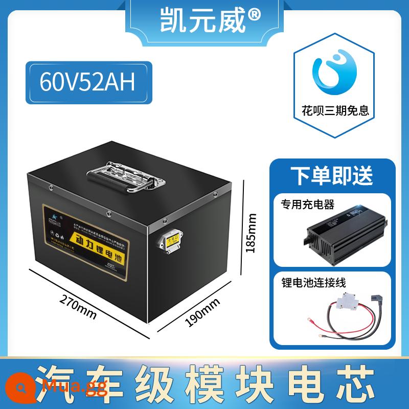 48V60V72 volt hai bánh ba bốn bánh xe điện năng lượng mới pin lithium pin dung lượng lớn thiết bị máy móc nông nghiệp lưu trữ năng lượng - Pin loại A 60V52A đi kèm bộ sạc 5A