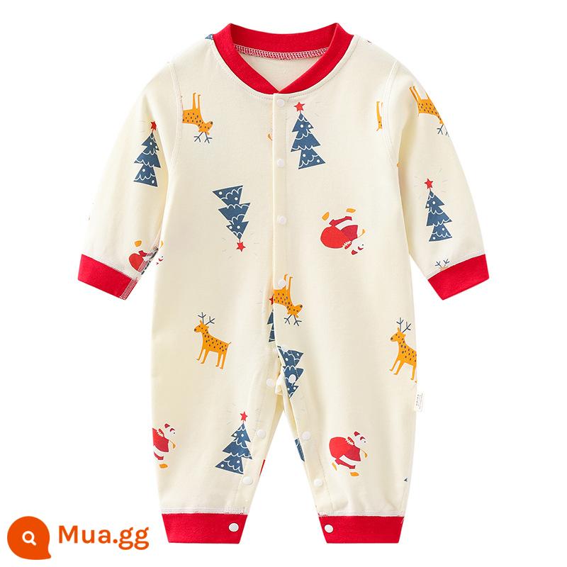 Quần áo trẻ sơ sinh mùa hè mùa hè phần mỏng jumpsuit mùa hè bé nhà sư quần áo trẻ sơ sinh cotton jumpsuit - Hươu giáng sinh bốn mùa