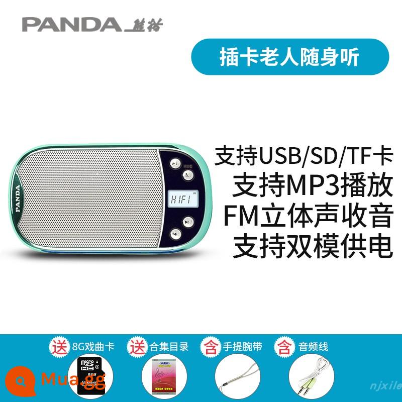 Panda DS-123 Người Cao Tuổi Máy Hát Đài Phát Thanh Tất Cả Người Cao Tuổi Máy Chơi Bài Đa Năng Đặc Biệt - Thẻ Opera xanh + 8GTF