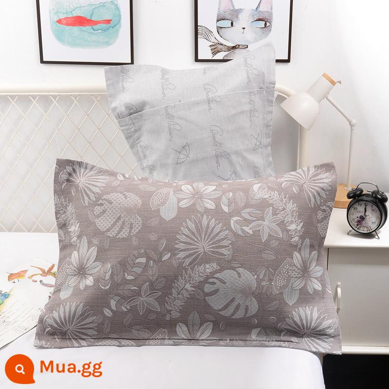 Cặp vỏ gối cotton nguyên chất gạc dày vỏ gối đơn 100% cotton dành cho người lớn áo gối đôi - Lạc đà rừng (cặp)