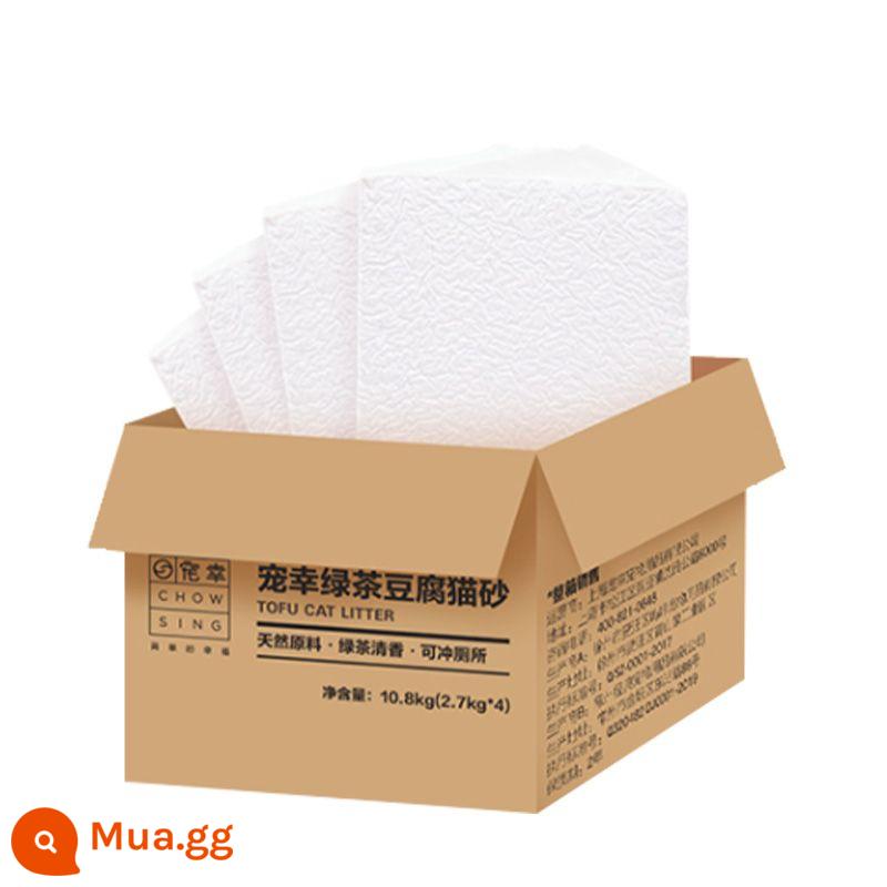 Cát vệ sinh cho mèo Pet Xing tofu 2.5kg*4 túi khử mùi không bám bụi 10kg 20 catties Cát vệ sinh than hoạt tính trà xanh có thể xả được - Đậu hũ trà xanh cho mèo 2,7kg*4 [loại phúc lợi]