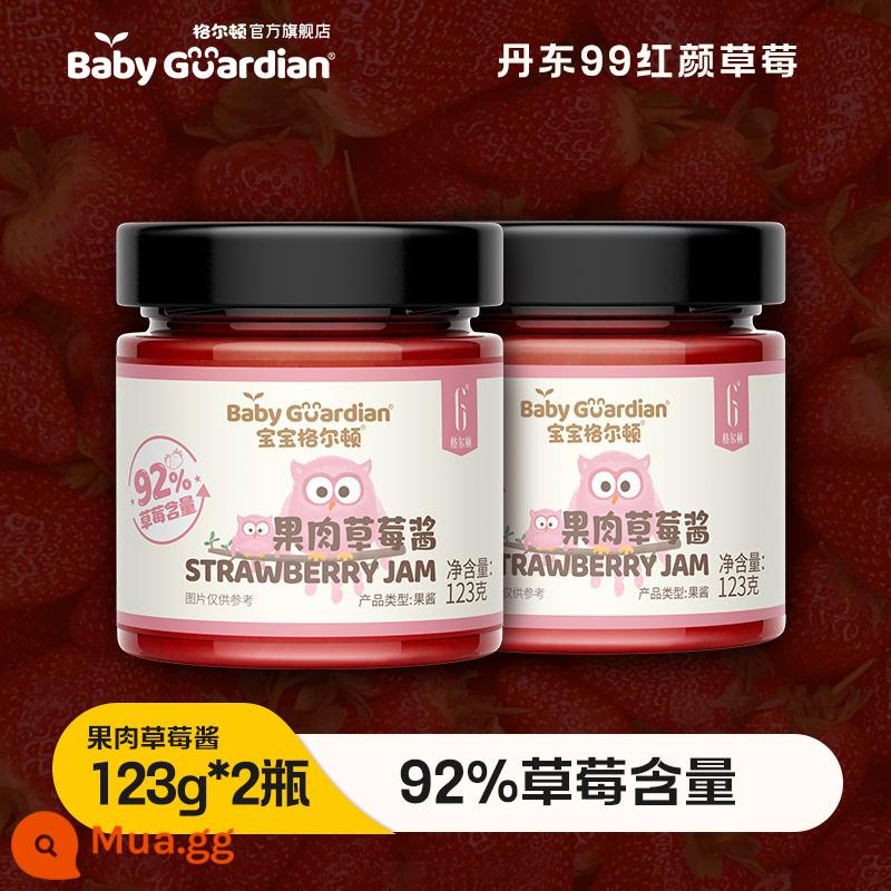 Mứt việt quất Baby Gerton 92% hàm lượng việt quất trong gia đình mứt bánh mì nướng ăn sẵn cho trẻ em - Mứt dâu 123g*2 (bao gồm thìa)