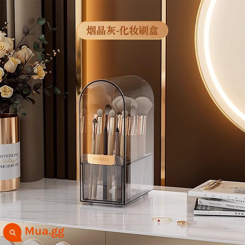 Cọ trang điểm Ống bảo quản Chống bụi Xô đựng bút Cọ Máy tính để bàn Acrylic Bút lông mày Bảo quản mỹ phẩm Cọ phấn mắt Hộp bảo quản - Mẫu ngăn kéo nâng cấp [xám thạch anh khói]